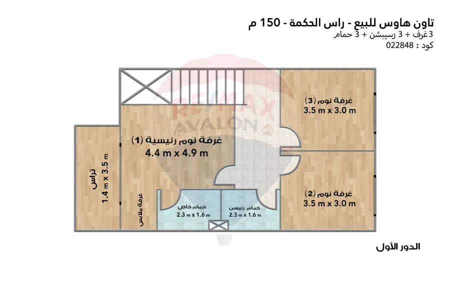 Corner townhouse for sale (Salt - Ras Al-Hikma) 150 m
