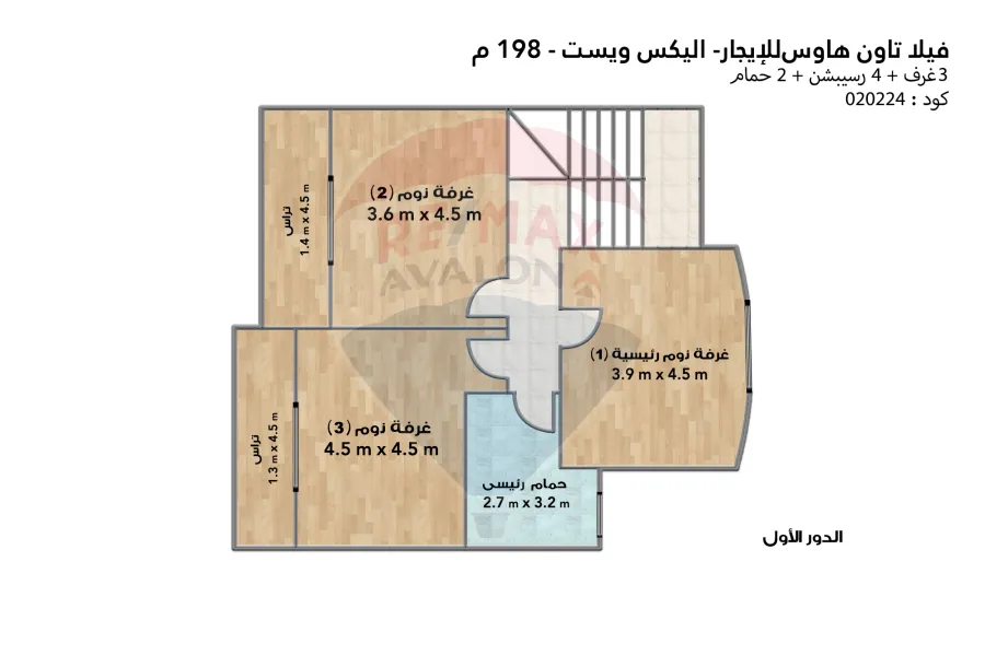 Town house villa for rent 198 m King Mariout (Alex West compound)