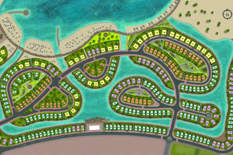 Stand alone villa for sale (Mazarine Island - El Alamein) 513 m
