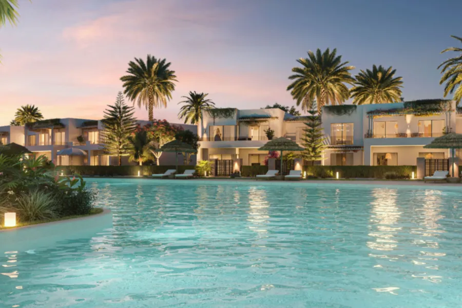 Beach ground chalet with garden for sale (Sea shore - Ras Al-Hikma) 100 m