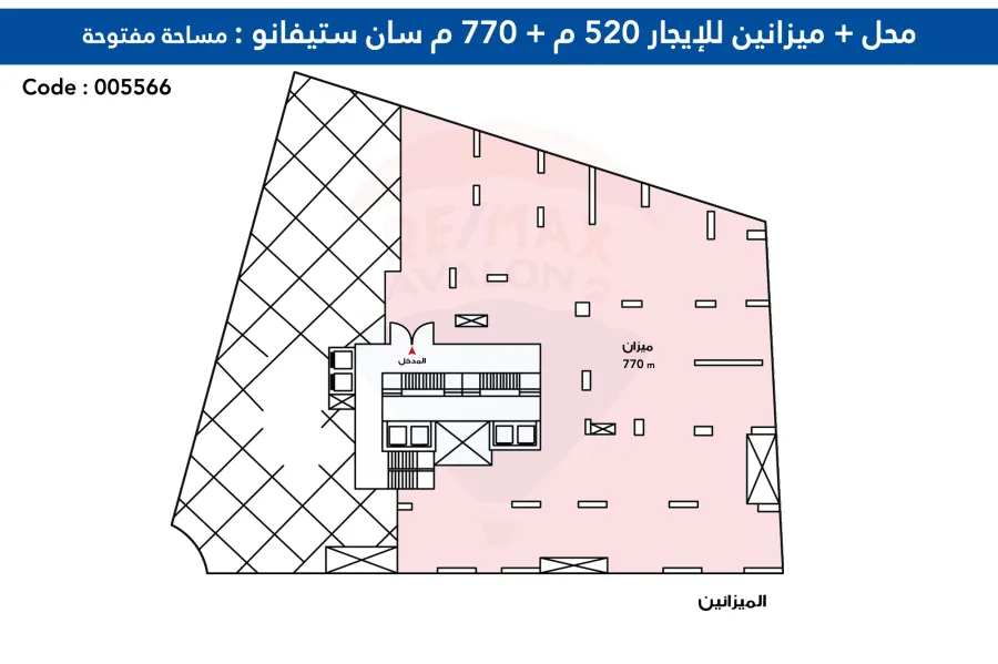 Shop 520 m + Mezzanine 770 m for Rent San Stefano (directly on the tram)