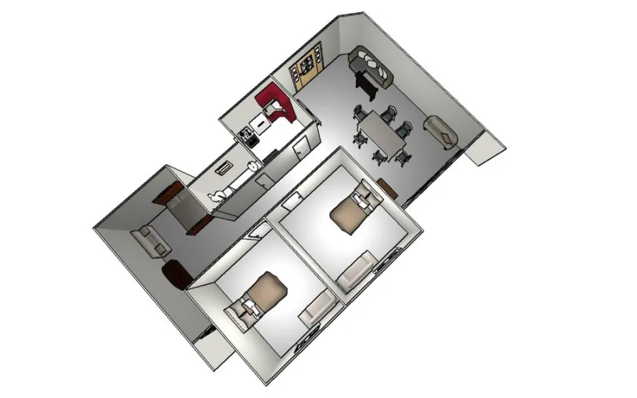 Apartment For Sale 135m Smouha (Lotus Gardens Compound - Hilton St.) Semi Finished