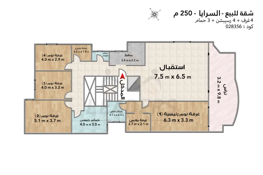 شقة للبيع 250 م السرايا (خطوات من البحر)
