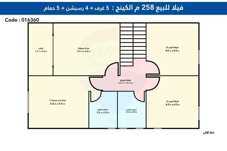 فيلا توين هاوس  للبيع  258 م  الكينج ماريوت (كمباوند جيوار )