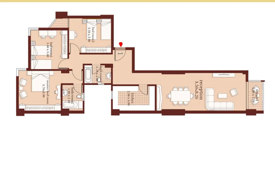 شقة للبيع 153 م سموحة ( منطقة النوادى الجديده - بجوار جرين بلازا )