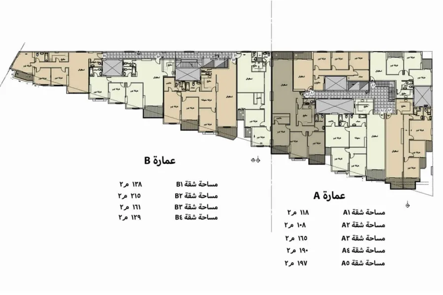 شقة للبيع 215 م سموحة ( مشروع ميروزا ريزيدنس  - ش الريادة ) - نصف تشطيب