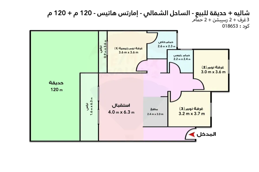 شاليه للبيع الساحل (كومبوند امارتس هايتس)