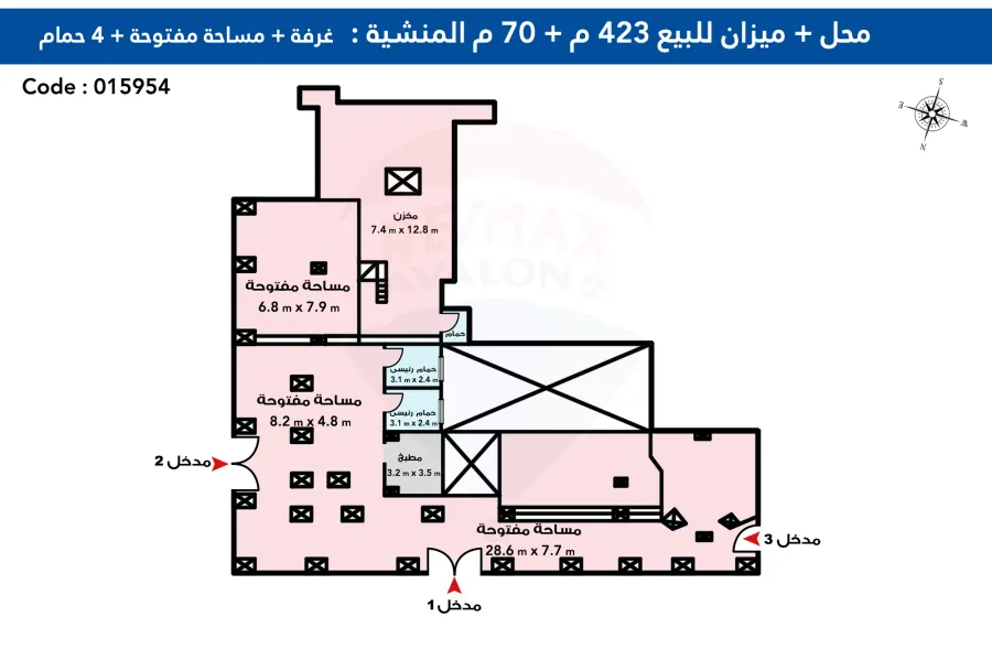 Store for sale 423 m + Mizzane 70 m Al-Mansheya (Direct on sea) - available for cafe or restaurant