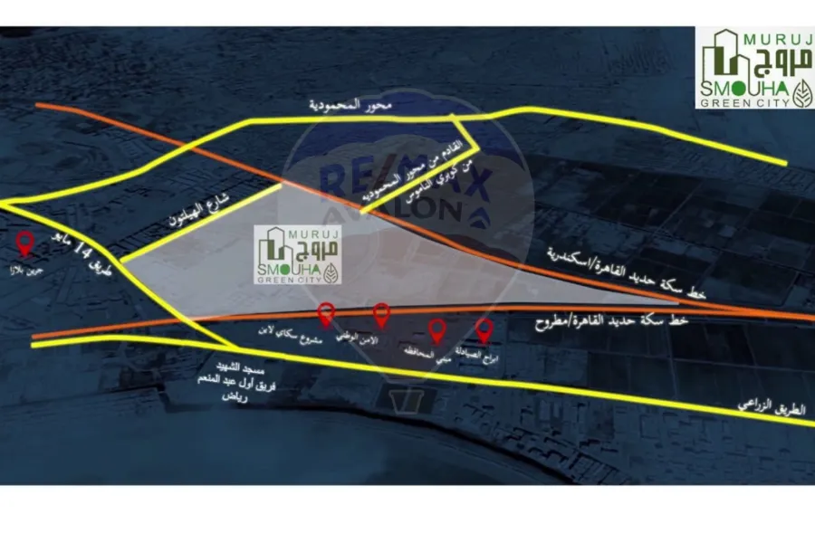 شقة للبيع 133 م سموحة (كمبوند مروج)