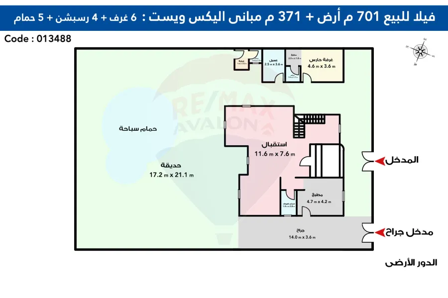 فيلا مستقلة للبيع 701 م كينج مريوط (كومباوند اليكس ويست)