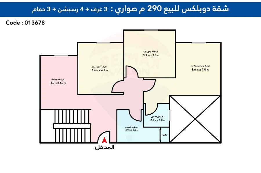 شقة دوبلكس للبيع 290 م كومباوند صواري (بجوار كارفور الدوان تاون)