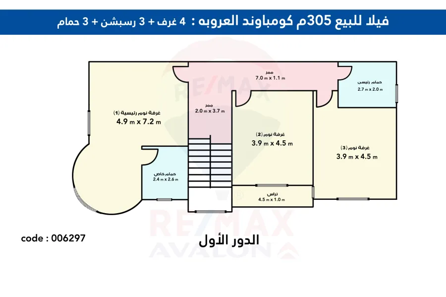 توين هاوس للبيع 305 م كينج مريوط  ( كومباوند العروبة)