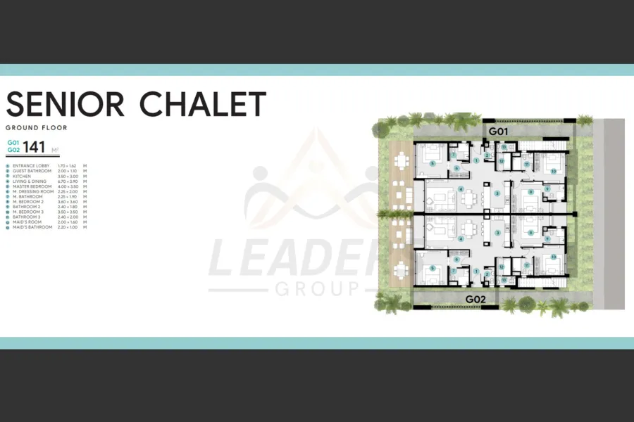 سنيور شاليه للبيع (أزها - رأس الحكمه) 430 م