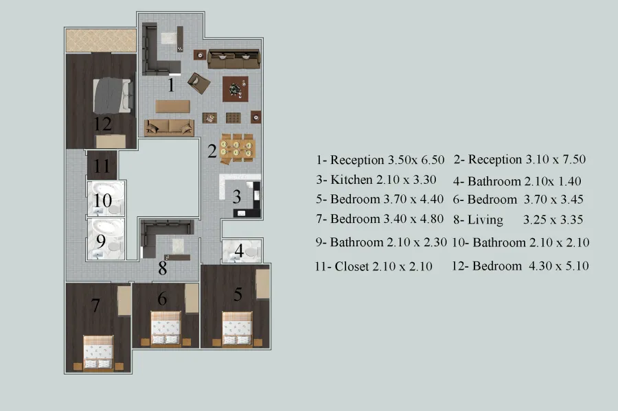 شقة للبيع 215 م سابا باشا ( خطوات من الترام )