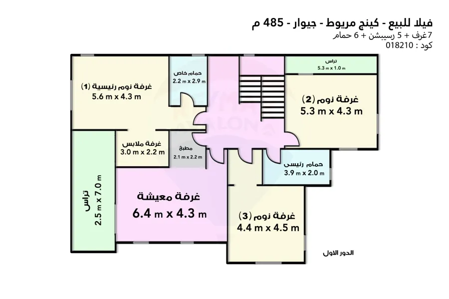 فيلا منفصلة للبيع 485 م كينج مريوط ( جيوار )