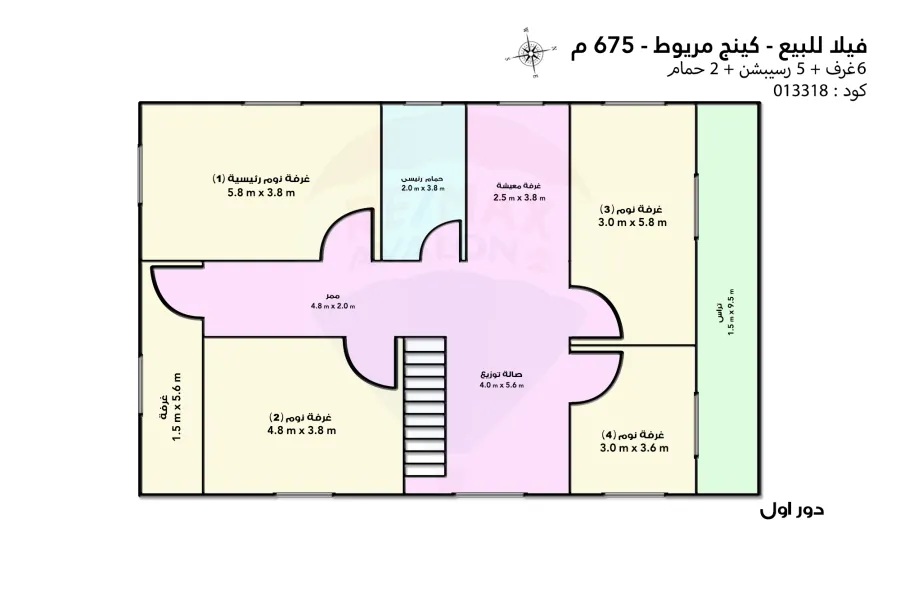 Villa for sale 675 m King Mariout ( main Kafoury road - Loaa Shebl Abdel-Gawad st. )