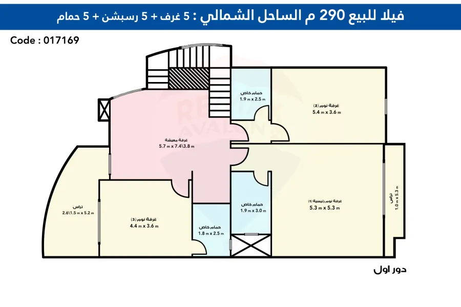 فيلا للبيع 290 م الساحل الشمالى ( قرية مرسيليا بيتش 4) - أول سكن