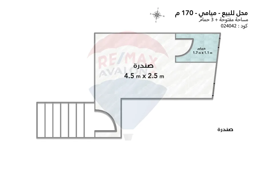 محل للبيع 170م ميامي (ش خالد بن الوليد)