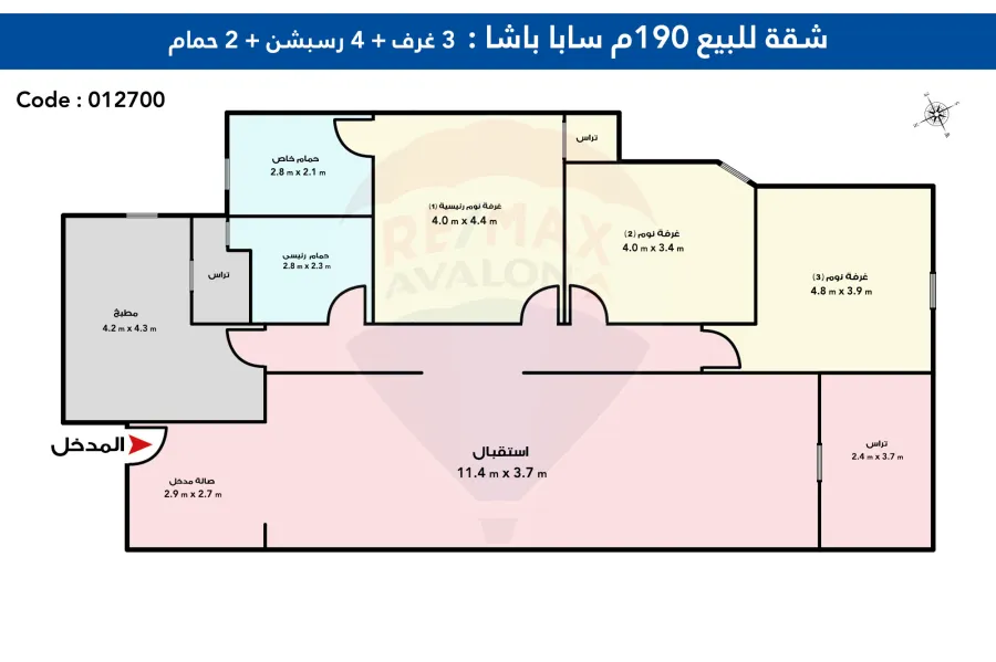 Apartment for sale 190 m Saba basha (directly on tram)
