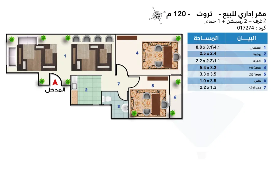 Adminstrative unit for sale 120m Tharwat ( Brand Building -Steps From Abu Qer ST.)