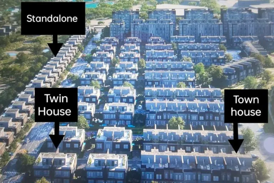 villa town house for sale 210m october (Compound West woods Sun Capital)