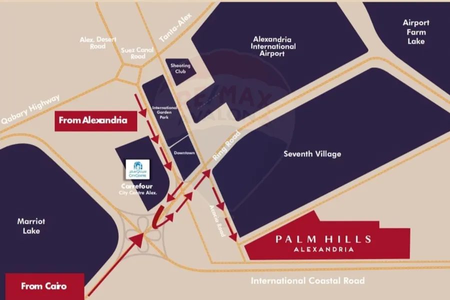 فيلا تاون هاوس للبيع 183 م أرض + 290 م مباني بالم هيلز  ( كومباوند بالم هيلز الأسكندرية )
