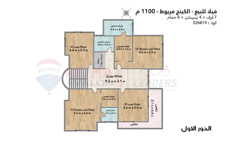 فيلا ستاند الون للبيع 1,100 م كينج مريوط ( خطوات من الهيلتون)