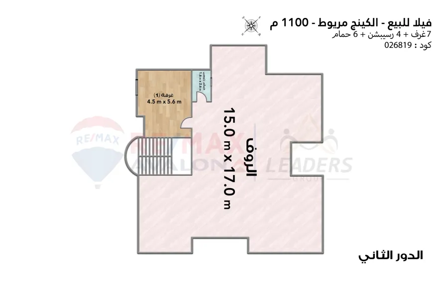 فيلا ستاند الون للبيع 1,100 م كينج مريوط ( خطوات من الهيلتون)