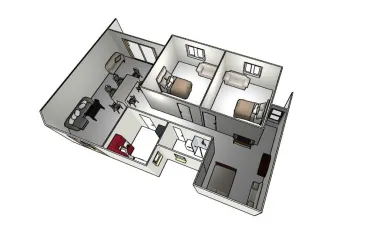 Apartment For Sale 135m Smouha (Lotus Gardens Compound - Hilton St.) Semi Finished