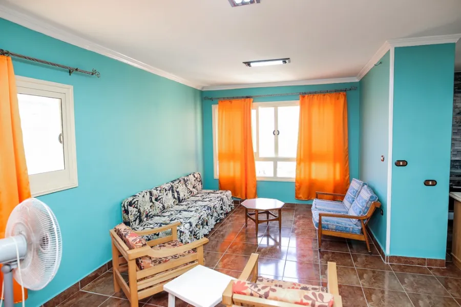 Furnished Apartment For Rent 120m El-Mamoura Beach (El-Nasr St. - Block 8)