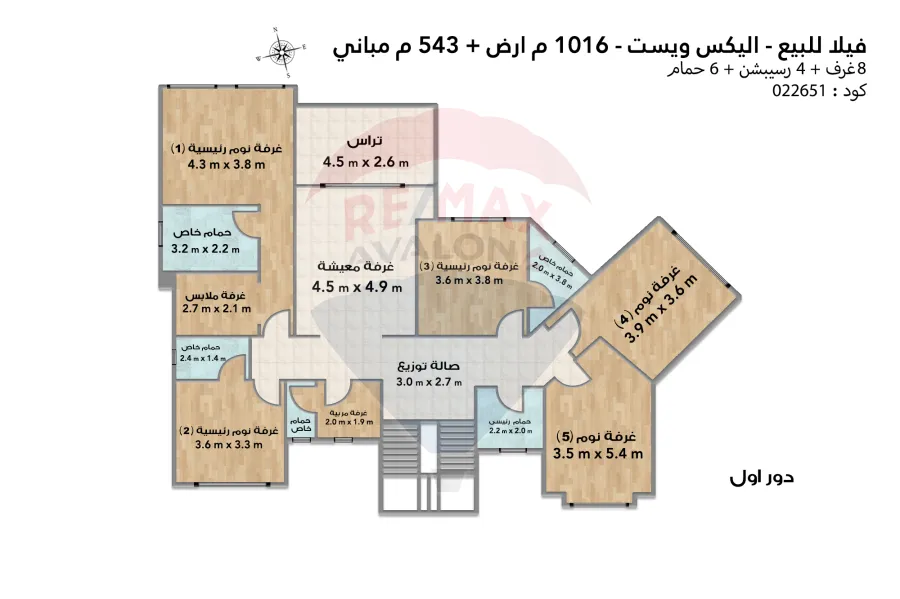 فيلا للبيع 1,016 م الكينج (اليكس ويست - مرحلة سانت كاترين V1)