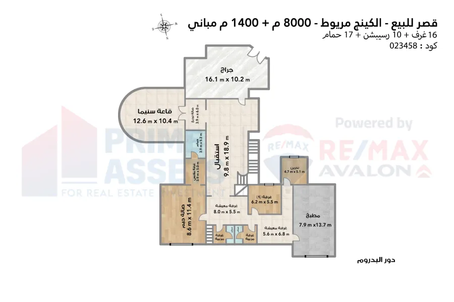 قصر للبيع 8,000 م كينج مريوط (ش قرطبة)