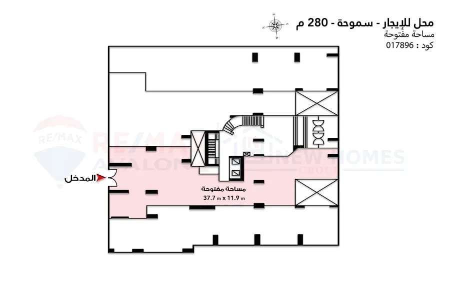محل تجاري للإيجار 280 م سموحة ( ش النقل والهندسة )
