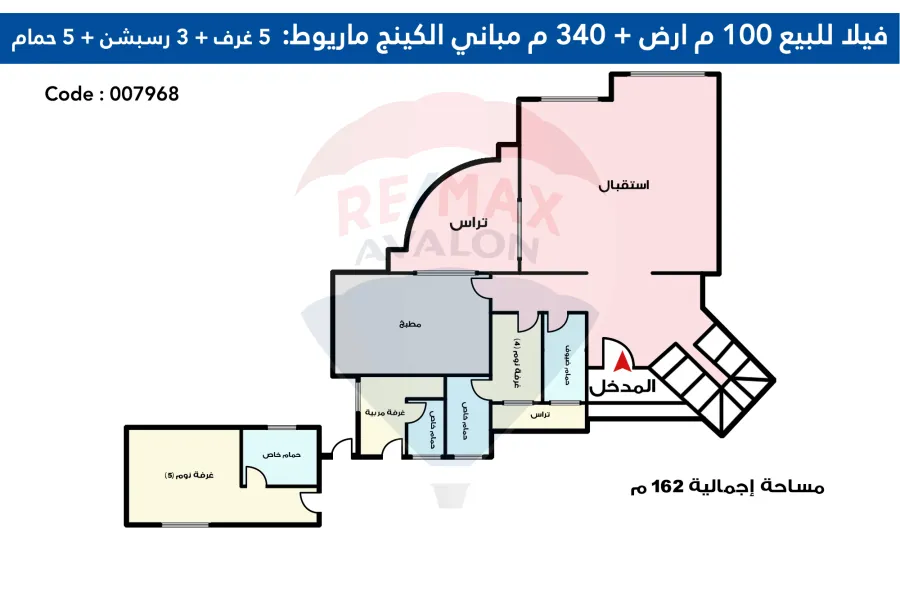 فيلا للبيع 1000 م كينج مريوط ( بعد واحة خطاب مباشرة )