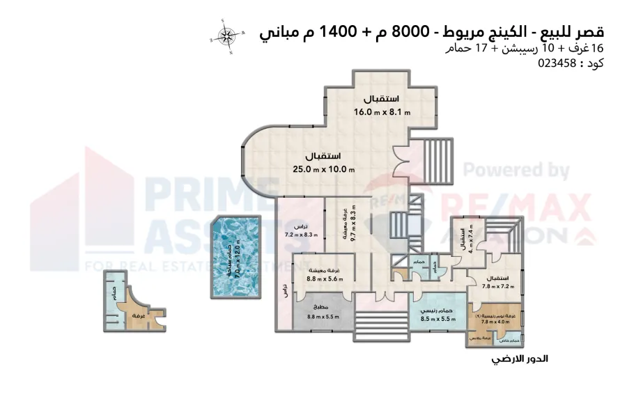 قصر للبيع 8,000 م كينج مريوط (ش قرطبة)