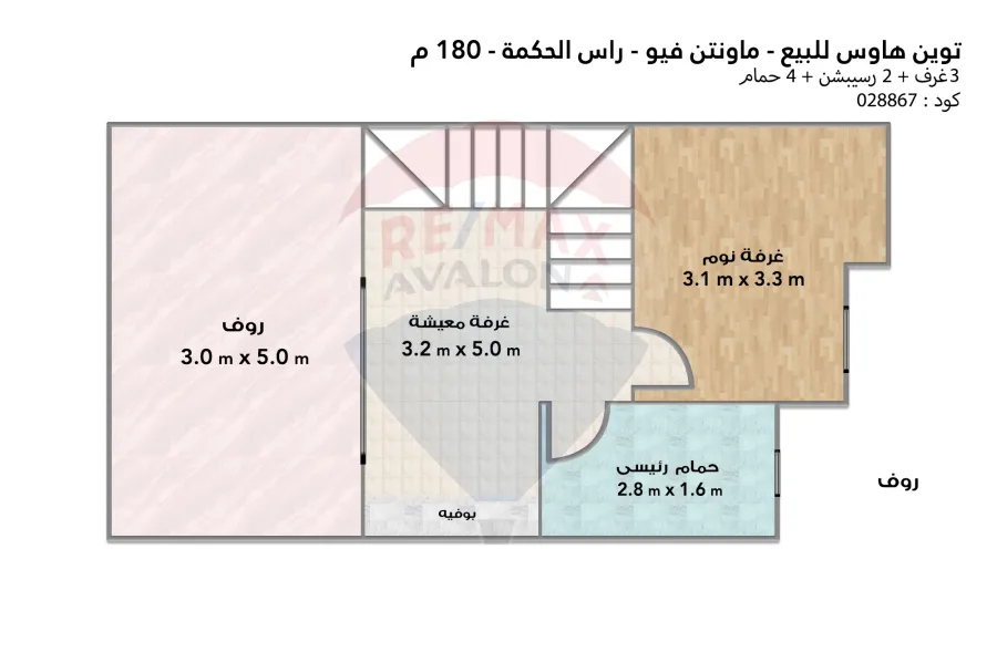 فيلا توين هاوس للبيع (ماونتن فيو Lvls - رأس الحكمة) 180 م