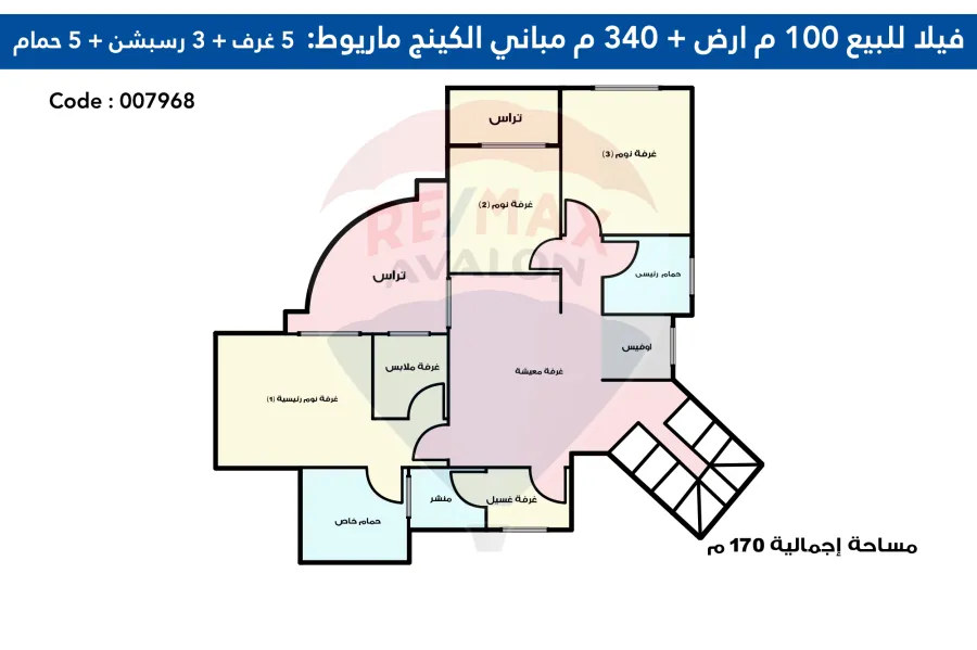 فيلا للبيع 1000 م كينج مريوط ( بعد واحة خطاب مباشرة )