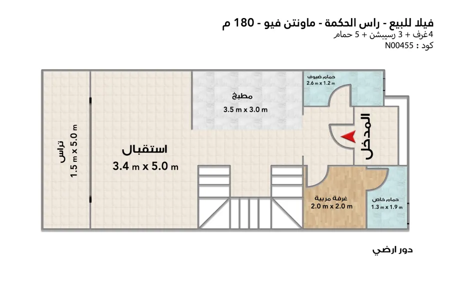 فيلا تاون هاوس ميدل للبيع (ماونتن فيو - LVIS)