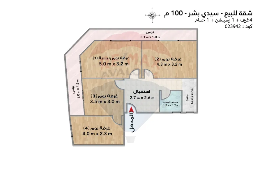Apartment for sale 100 m Sidi Bishr (side of Gamal Abdel Nasser Street)