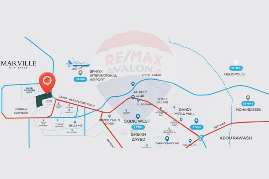 شقة للبيع 180 م زايد الجديدة (مارفيل - شركة المراسم)