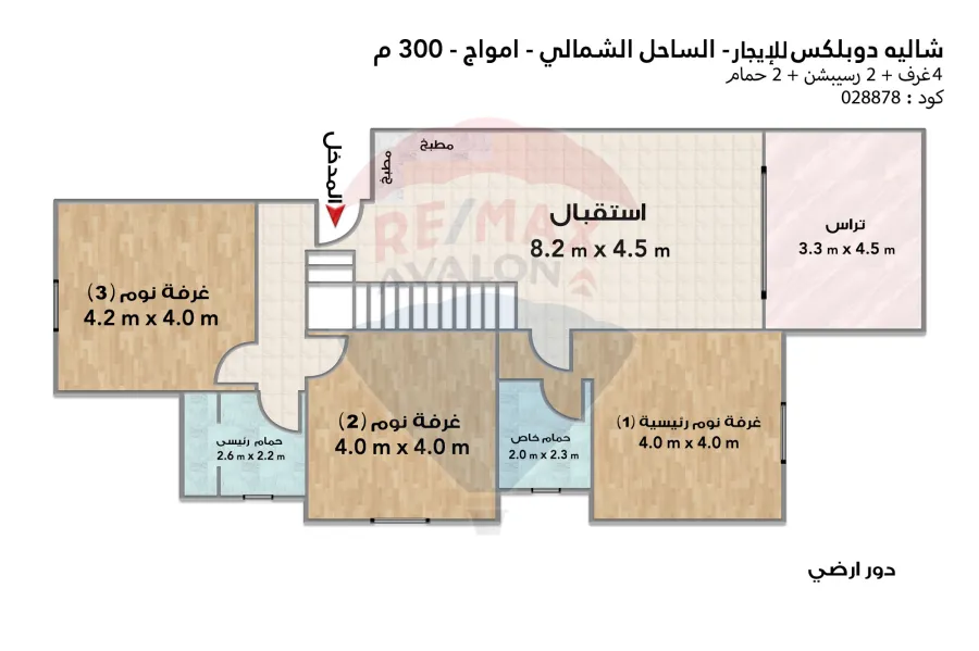 بنتهاوس للايجار المفروش (أمواج - سيدي عبد الرحمن) 300 م