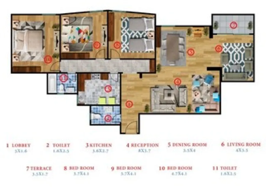 Apartment for sale 200m Loran Shaarawy St.