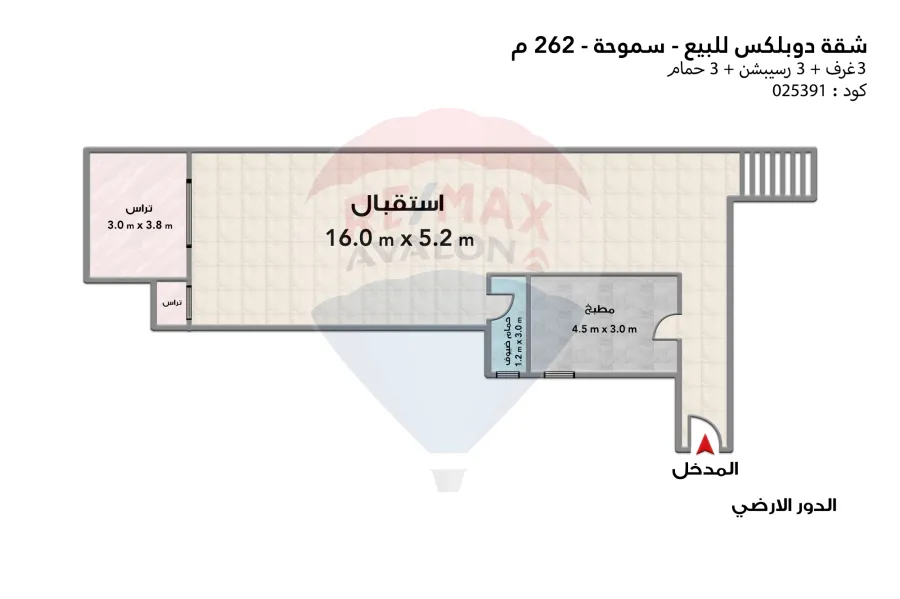 Duplex apartment for sale 262 m Smouha (Grand View)
