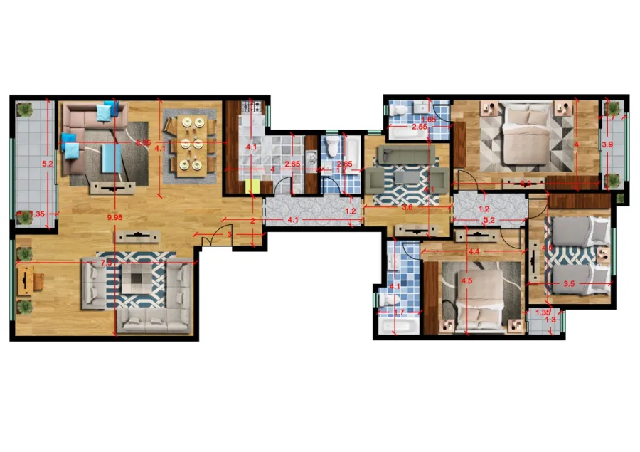 Apartment for sale 260m - Smouha - Smouha Terrace