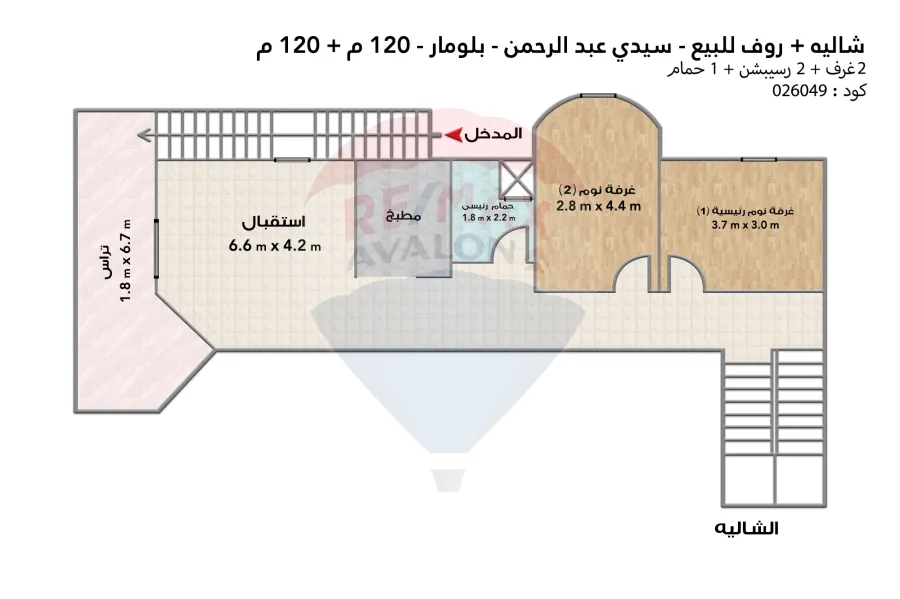 شاليه + روف للبيع سيدي عبدالرحمن (بلومار)