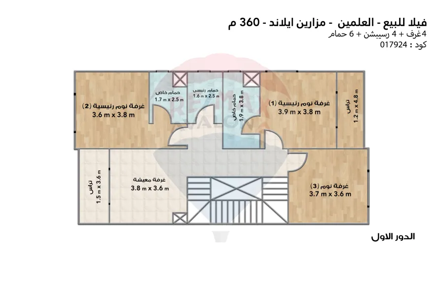 Stand alone villa for sale (Mazarine Island - Alamein) 360 m
