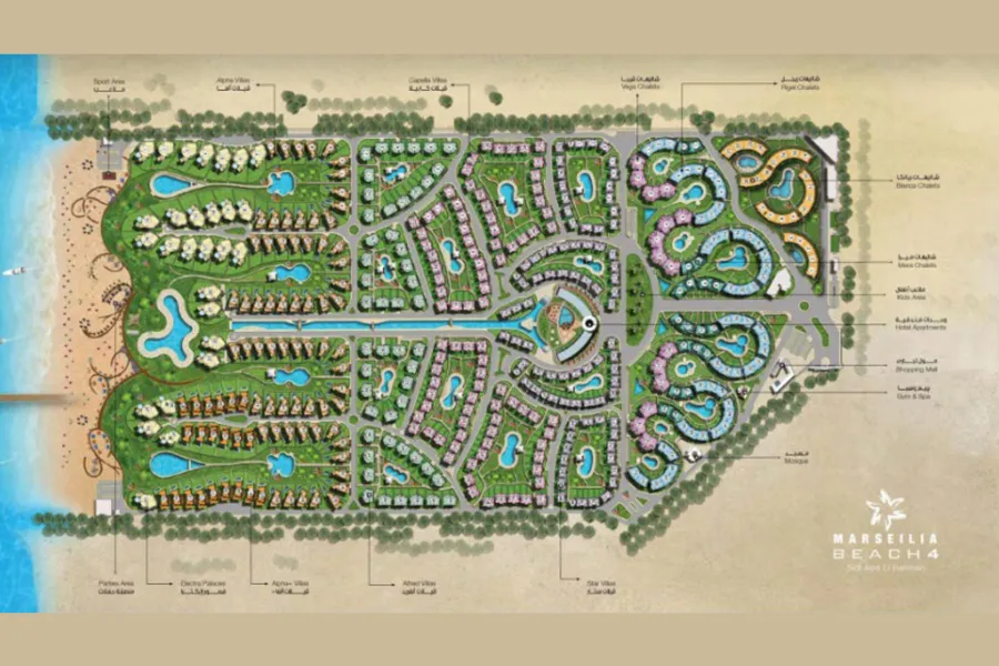 شاليه أرضي للبيع (مارسيليا بيتش 4) 95 م