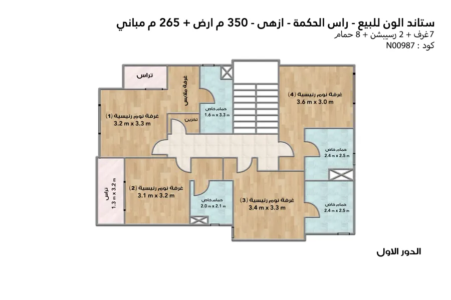 Stand alone villa for sale (Azha - Ras El-Hekma) 350 m