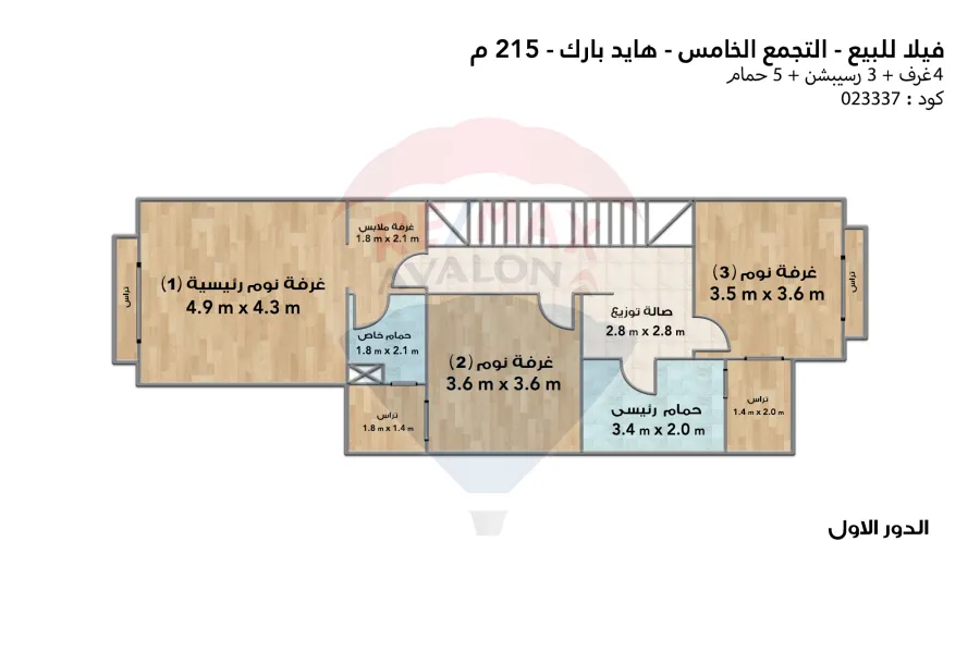 Town house villa for sale (Hyde park) Fifth Settlement 215 m buildings