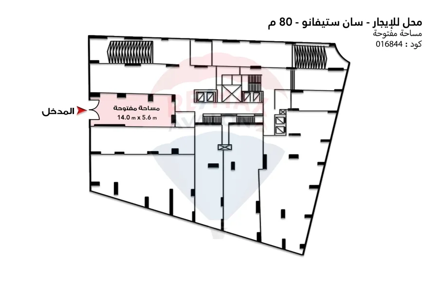 محل تجاري للإيجار 80 م سان ستيفانو (على الترام)